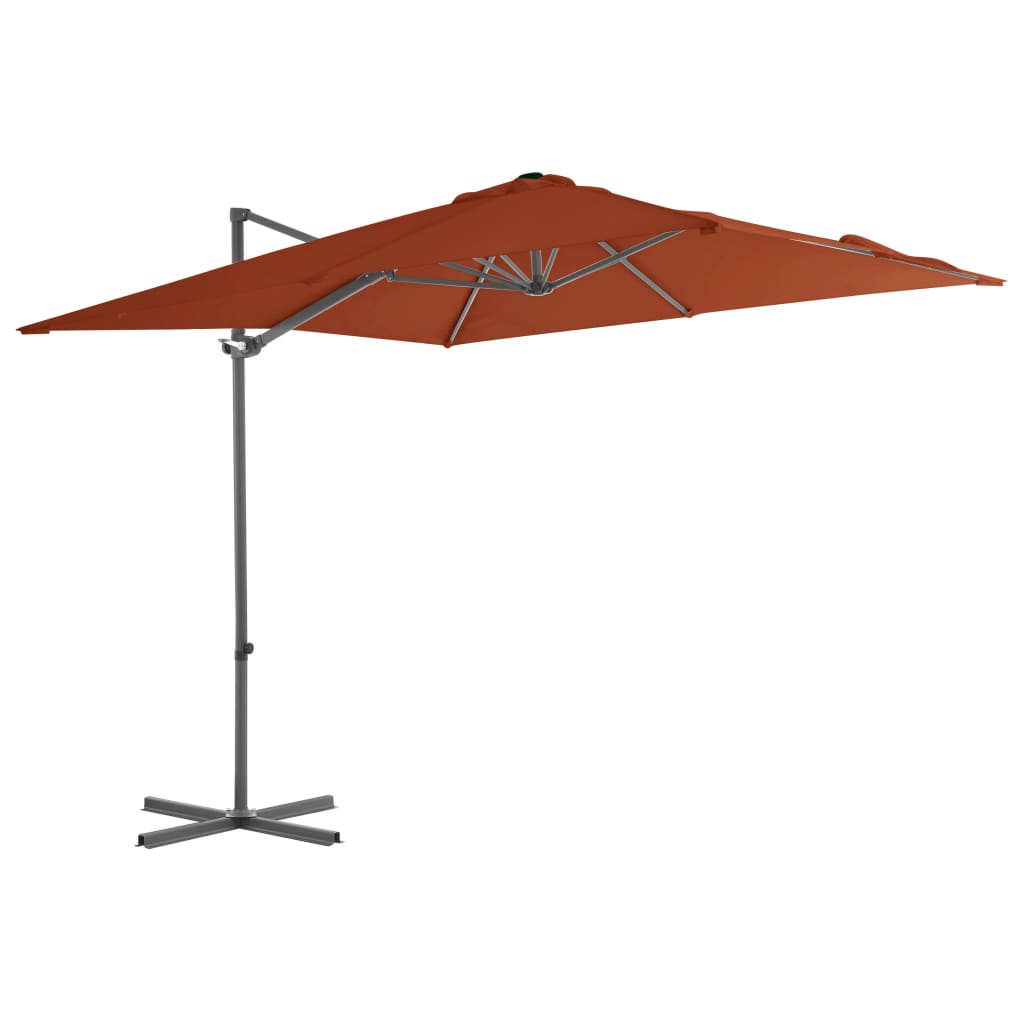 Cantilever Umbrella with Steel Pole Terracotta 250x250 cm- Outdoor Umbrellas & Sunshades - HomeShopIreland - Home Shop Ireland - Outdoor Umbrellas & Sunshades - Cantilever Umbrella with Steel Pole Terracotta 250x250 cm