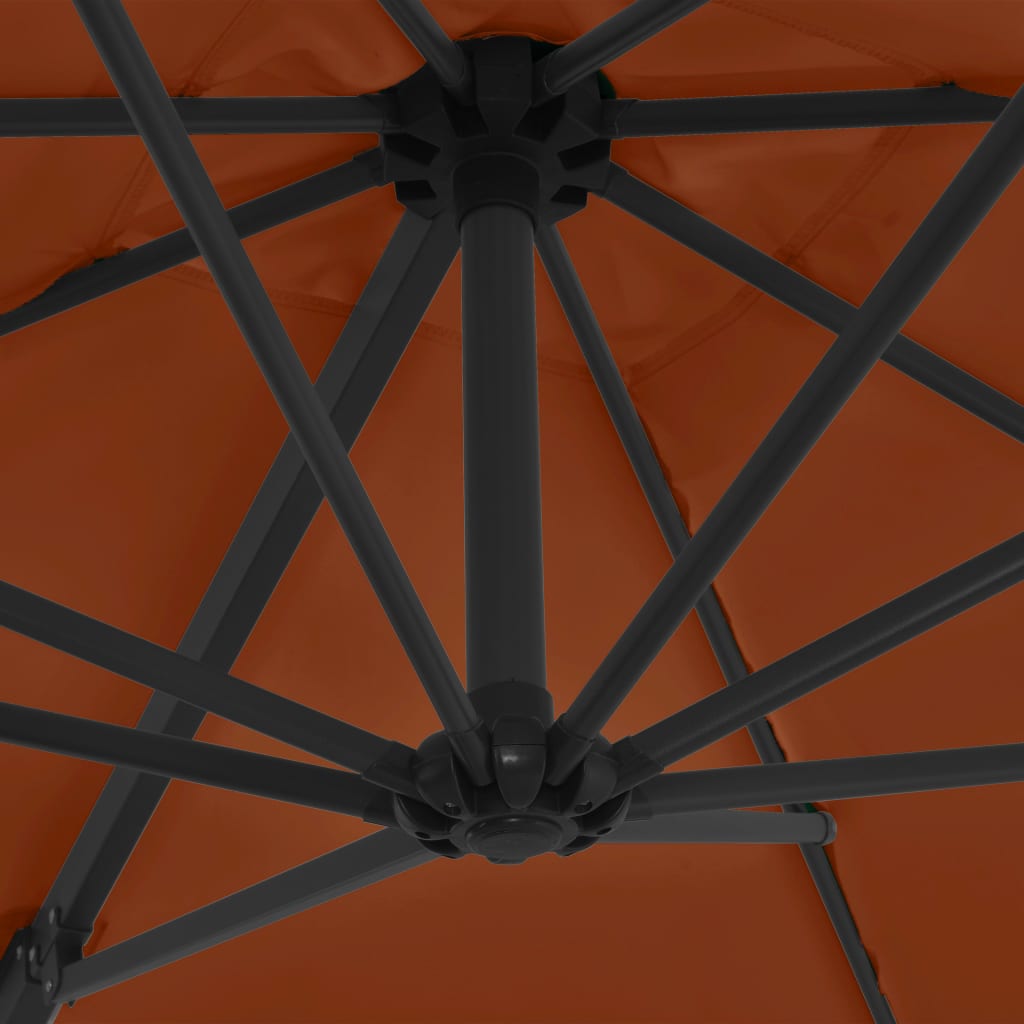 Cantilever Umbrella with Steel Pole Terracotta 250x250 cm- Outdoor Umbrellas & Sunshades - HomeShopIreland - Home Shop Ireland - Outdoor Umbrellas & Sunshades - Cantilever Umbrella with Steel Pole Terracotta 250x250 cm