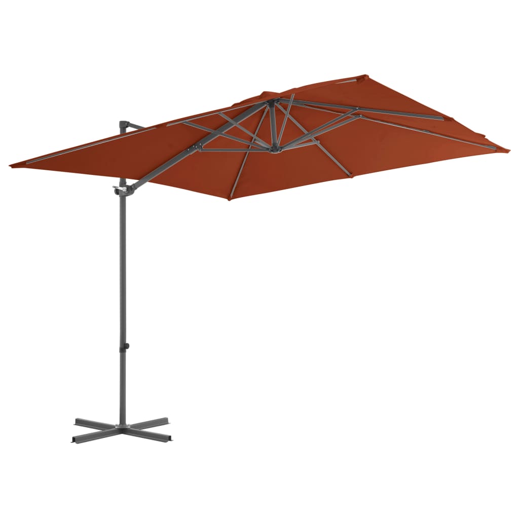 Cantilever Umbrella with Steel Pole Terracotta 250x250 cm- Outdoor Umbrellas & Sunshades - HomeShopIreland - Home Shop Ireland - Outdoor Umbrellas & Sunshades - Cantilever Umbrella with Steel Pole Terracotta 250x250 cm