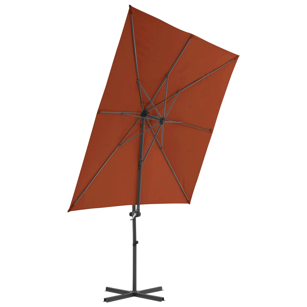 Cantilever Umbrella with Steel Pole Terracotta 250x250 cm- Outdoor Umbrellas & Sunshades - HomeShopIreland - Home Shop Ireland - Outdoor Umbrellas & Sunshades - Cantilever Umbrella with Steel Pole Terracotta 250x250 cm