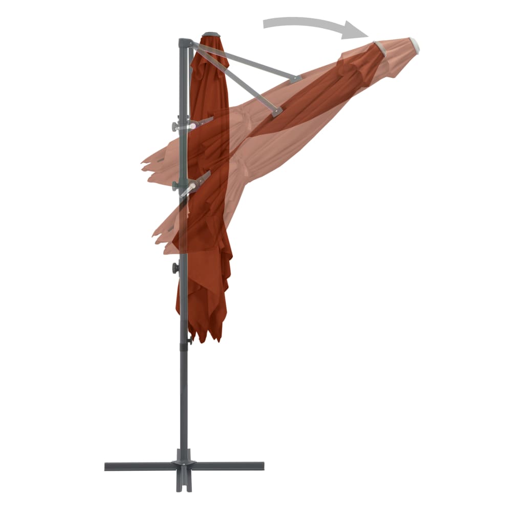 Cantilever Umbrella with Steel Pole Terracotta 250x250 cm- Outdoor Umbrellas & Sunshades - HomeShopIreland - Home Shop Ireland - Outdoor Umbrellas & Sunshades - Cantilever Umbrella with Steel Pole Terracotta 250x250 cm