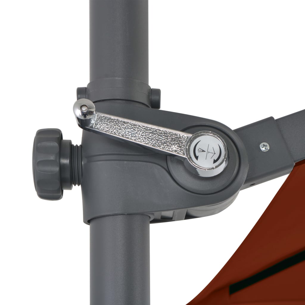 Cantilever Umbrella with Steel Pole Terracotta 250x250 cm- Outdoor Umbrellas & Sunshades - HomeShopIreland - Home Shop Ireland - Outdoor Umbrellas & Sunshades - Cantilever Umbrella with Steel Pole Terracotta 250x250 cm