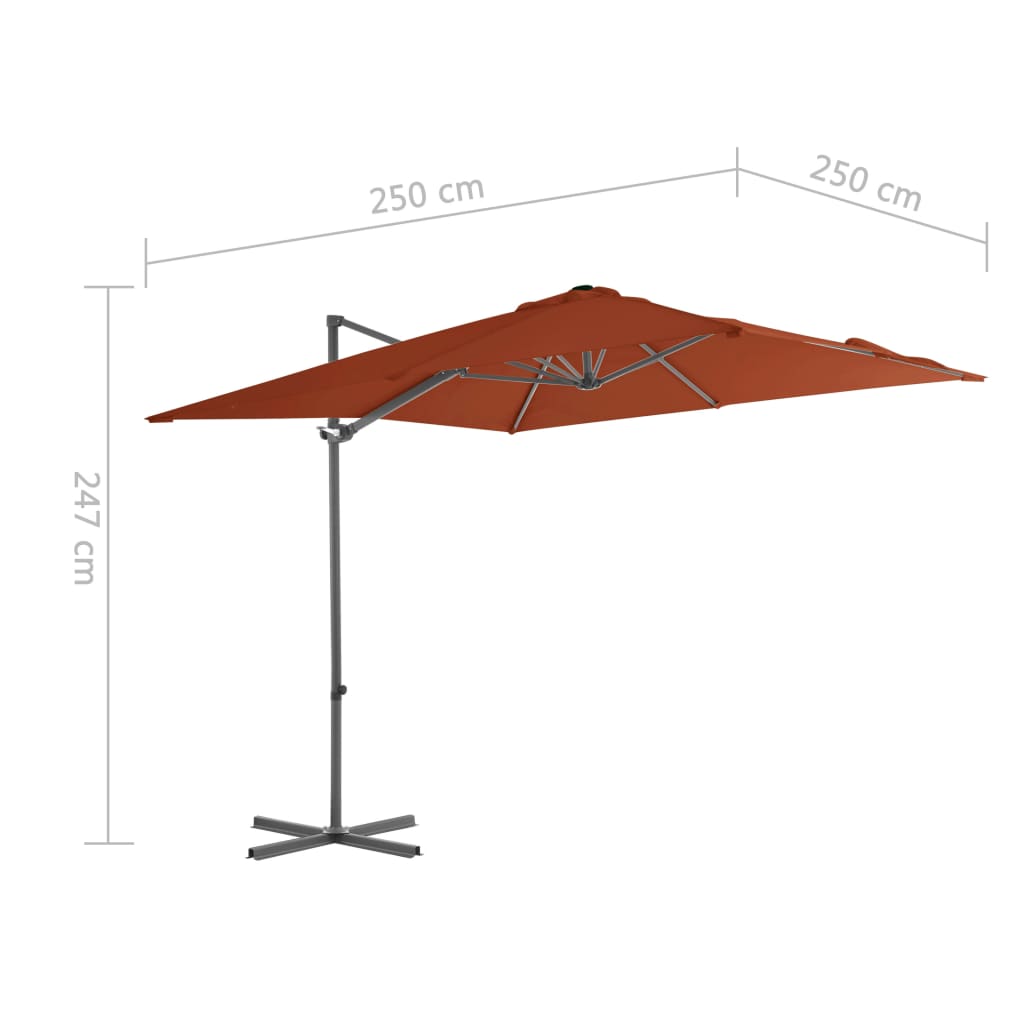 Cantilever Umbrella with Steel Pole Terracotta 250x250 cm- Outdoor Umbrellas & Sunshades - HomeShopIreland - Home Shop Ireland - Outdoor Umbrellas & Sunshades - Cantilever Umbrella with Steel Pole Terracotta 250x250 cm