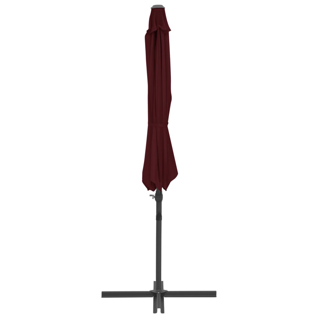 Cantilever Umbrella with Steel Pole Bordeaux Red 300 cm- Outdoor Umbrellas & Sunshades - HomeShopIreland - Home Shop Ireland - Outdoor Umbrellas & Sunshades - Cantilever Umbrella with Steel Pole Bordeaux Red 300 cm