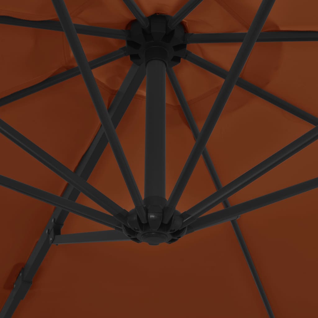 Cantilever Umbrella with Steel Pole Terracotta 300 cm- Outdoor Umbrellas & Sunshades - HomeShopIreland - Home Shop Ireland - Outdoor Umbrellas & Sunshades - Cantilever Umbrella with Steel Pole Terracotta 300 cm