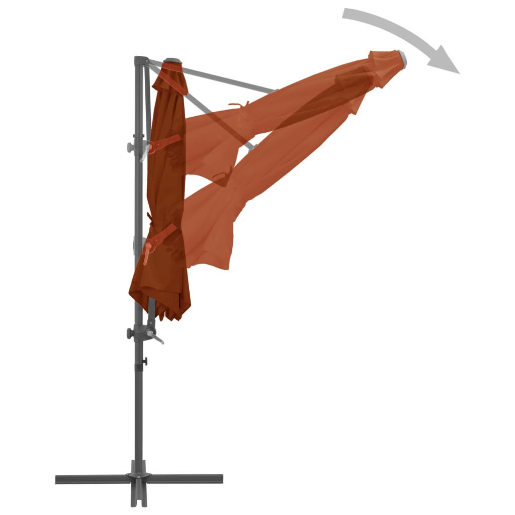 Cantilever Umbrella with Steel Pole Terracotta 300 cm- Outdoor Umbrellas & Sunshades - HomeShopIreland - Home Shop Ireland - Outdoor Umbrellas & Sunshades - Cantilever Umbrella with Steel Pole Terracotta 300 cm