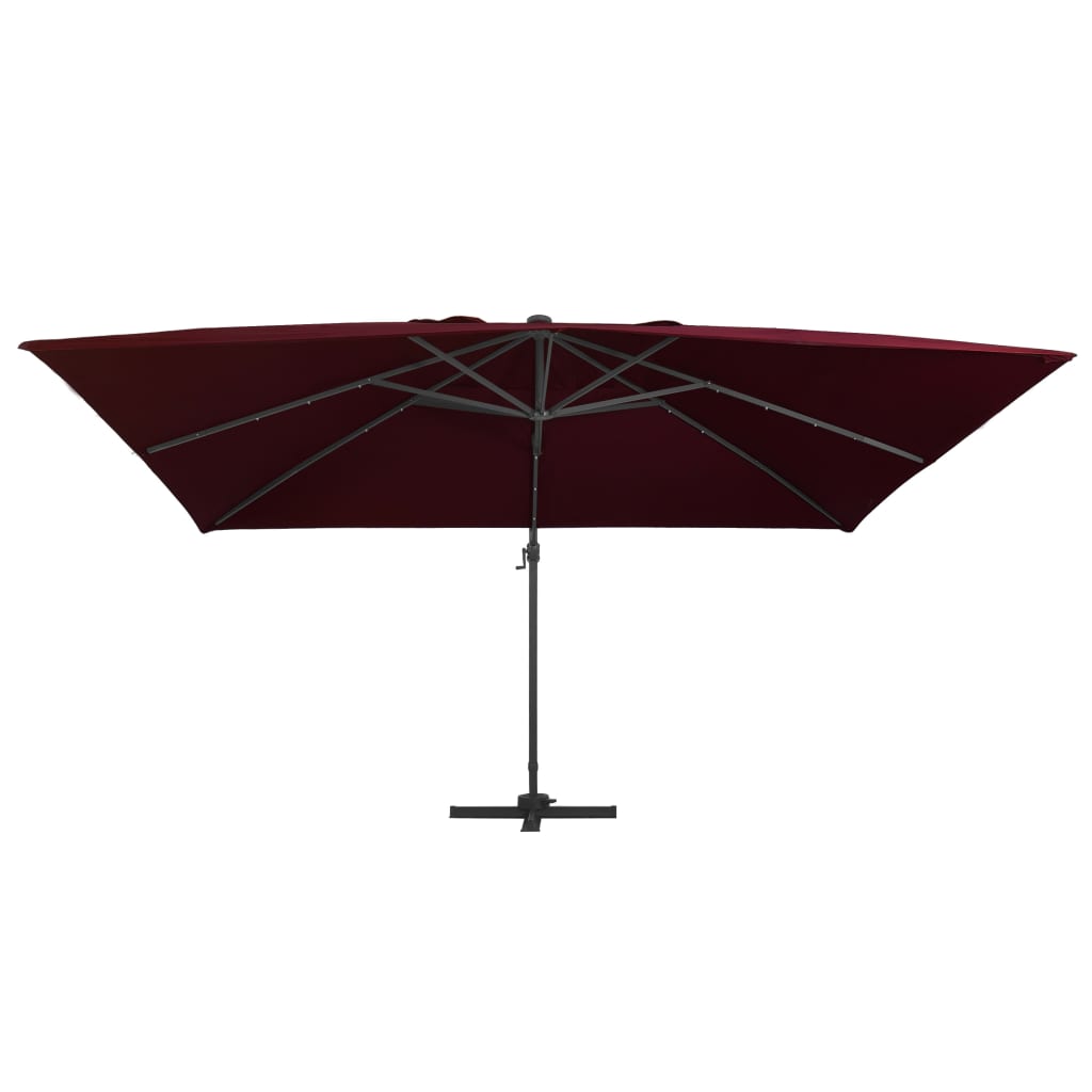 Cantilever Umbrella with LED Lights Bordeaux Red 400x300 cm- Outdoor Umbrellas & Sunshades - HomeShopIreland - Home Shop Ireland - Outdoor Umbrellas & Sunshades - Cantilever Umbrella with LED Lights Bordeaux Red 400x300 cm
