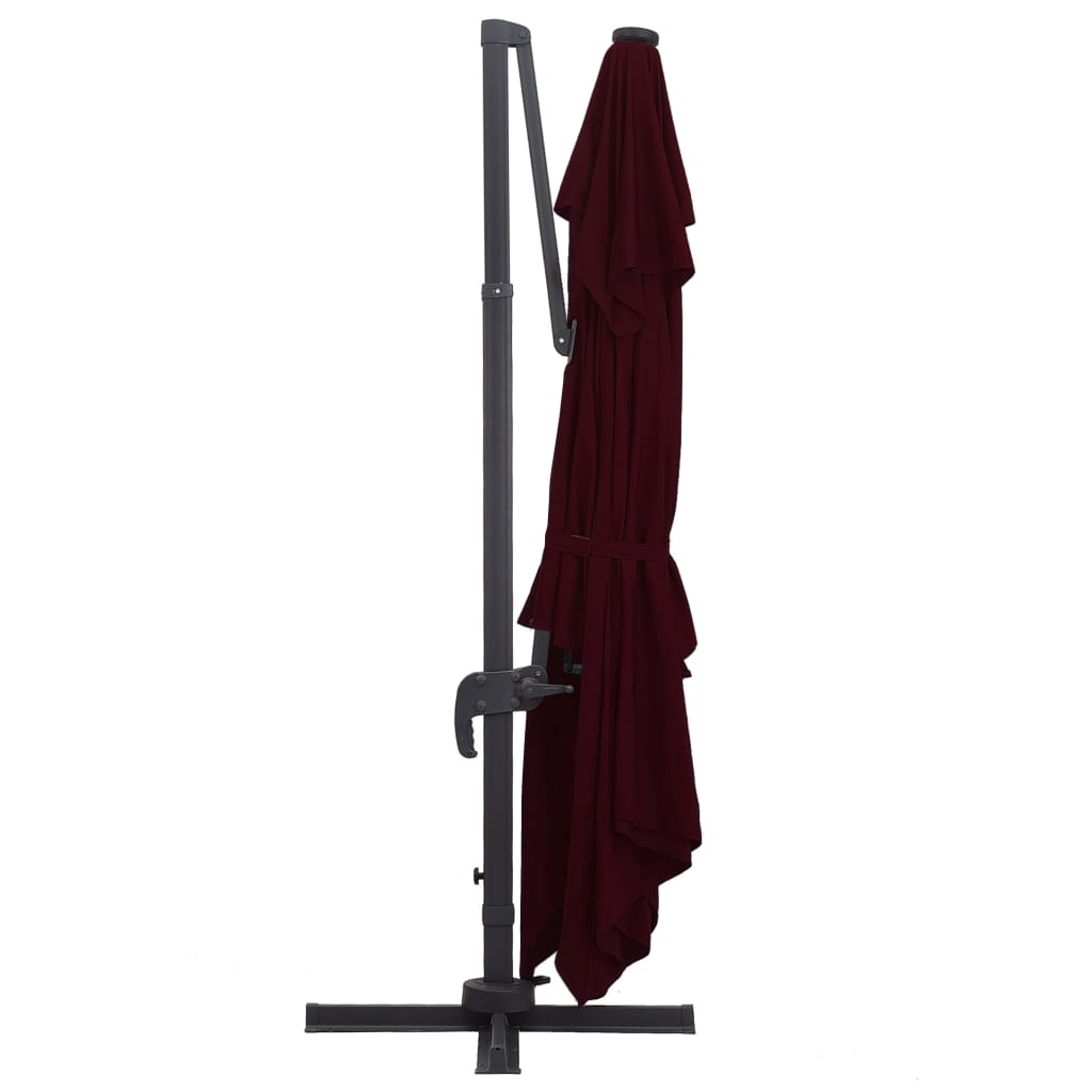 Cantilever Umbrella with LED Lights Bordeaux Red 400x300 cm- Outdoor Umbrellas & Sunshades - HomeShopIreland - Home Shop Ireland - Outdoor Umbrellas & Sunshades - Cantilever Umbrella with LED Lights Bordeaux Red 400x300 cm
