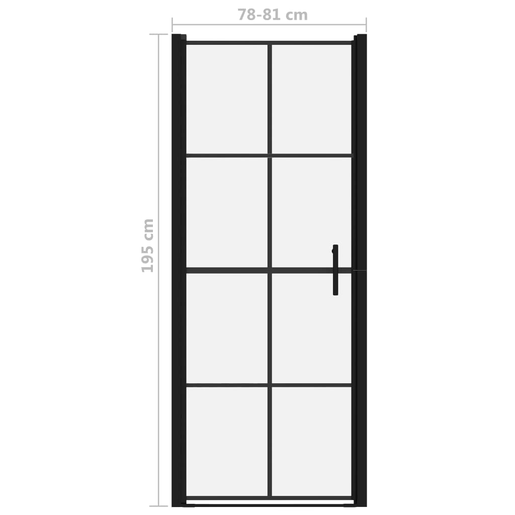 Shower Doors Tempered Glass 81x195 cm Black- Shower Doors & Enclosures - HomeShopIreland - Home Shop Ireland - Shower Doors & Enclosures - Shower Doors Tempered Glass 81x195 cm Black