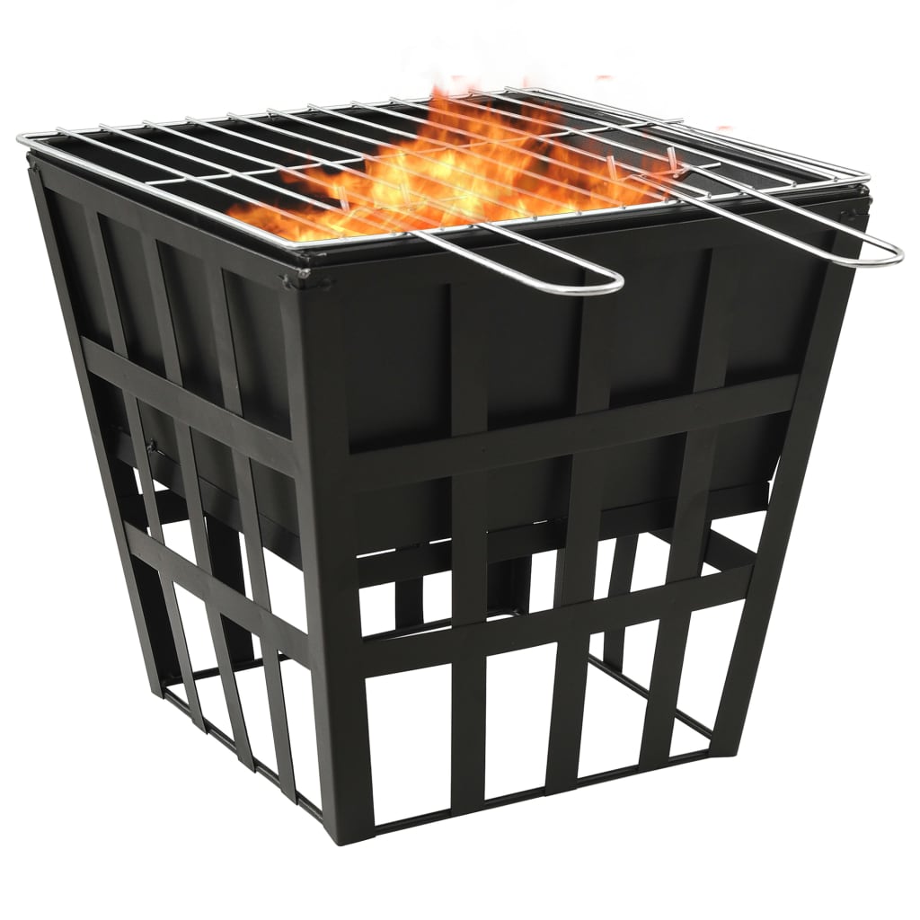2-in-1 Fire Pit and BBQ 34x34x48 cm Steel- Fireplaces - HomeShopIreland - Home Shop Ireland - Fireplaces - 2-in-1 Fire Pit and BBQ 34x34x48 cm Steel