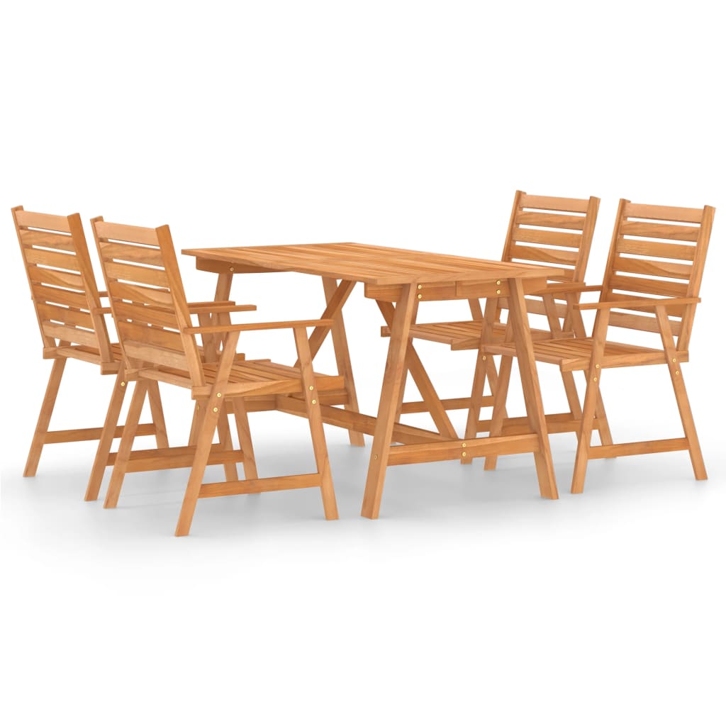 5 Piece Garden Dining Set Solid Acacia Wood- Outdoor Furniture Sets - HomeShopIreland - Home Shop Ireland - Outdoor Furniture Sets - 5 Piece Garden Dining Set Solid Acacia Wood