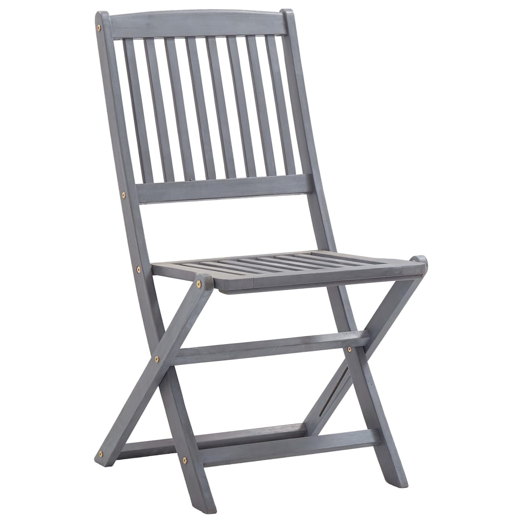 5 Piece Garden Dining Set Solid Acacia Wood Grey- Outdoor Furniture Sets - HomeShopIreland - Home Shop Ireland - Outdoor Furniture Sets - 5 Piece Garden Dining Set Solid Acacia Wood Grey