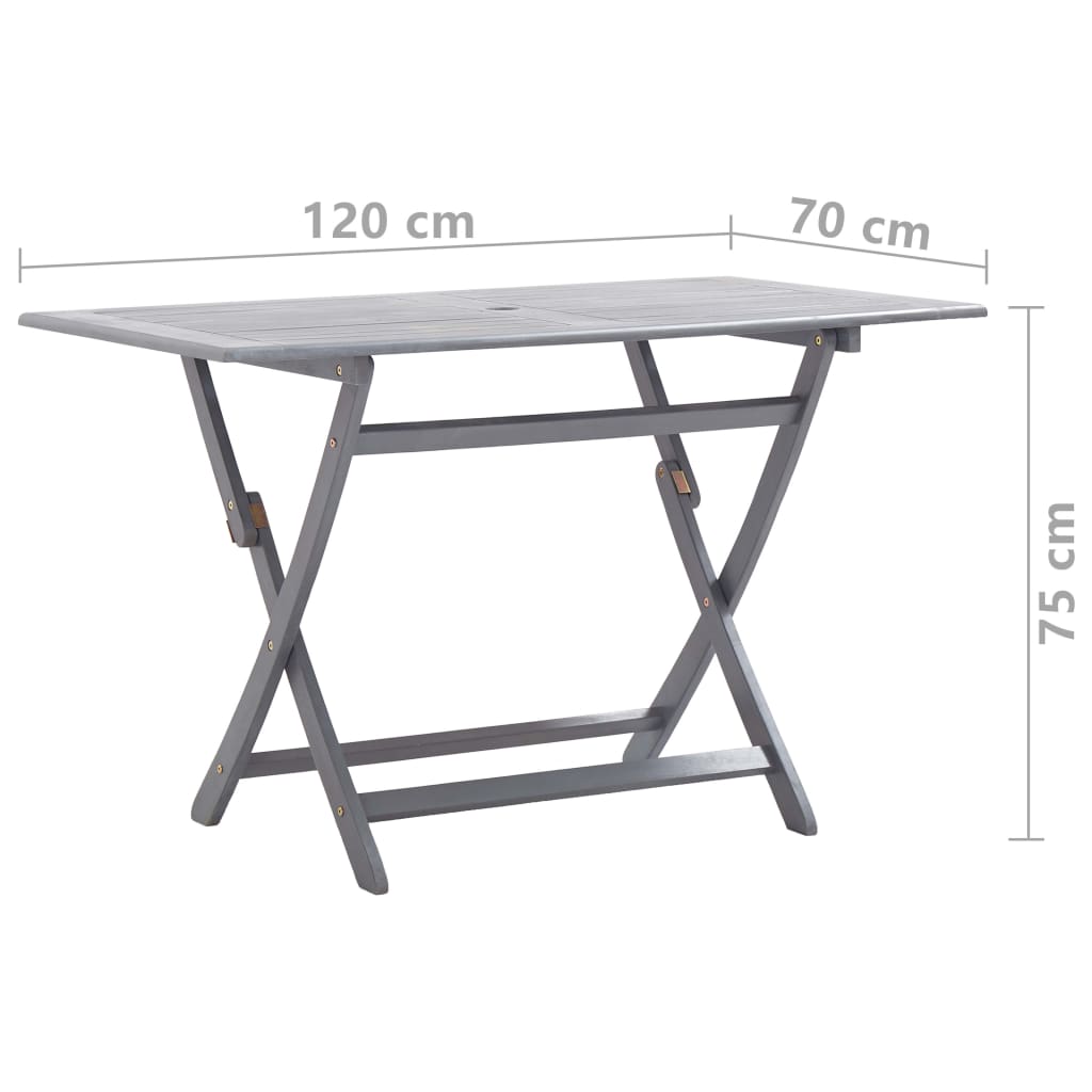 5 Piece Garden Dining Set Solid Acacia Wood Grey- Outdoor Furniture Sets - HomeShopIreland - Home Shop Ireland - Outdoor Furniture Sets - 5 Piece Garden Dining Set Solid Acacia Wood Grey
