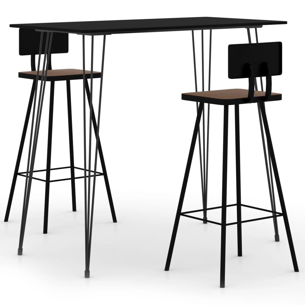 3 Piece Bar Set Black- Kitchen & Dining Furniture Sets - HomeShopIreland - Home Shop Ireland - Kitchen & Dining Furniture Sets - 3 Piece Bar Set Black
