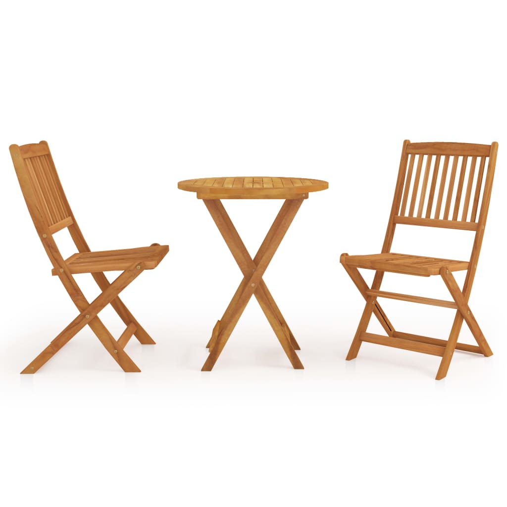 3 Piece Folding Garden Dining Set Solid Acacia Wood- Outdoor Furniture Sets - HomeShopIreland - Home Shop Ireland - Outdoor Furniture Sets - 3 Piece Folding Garden Dining Set Solid Acacia Wood