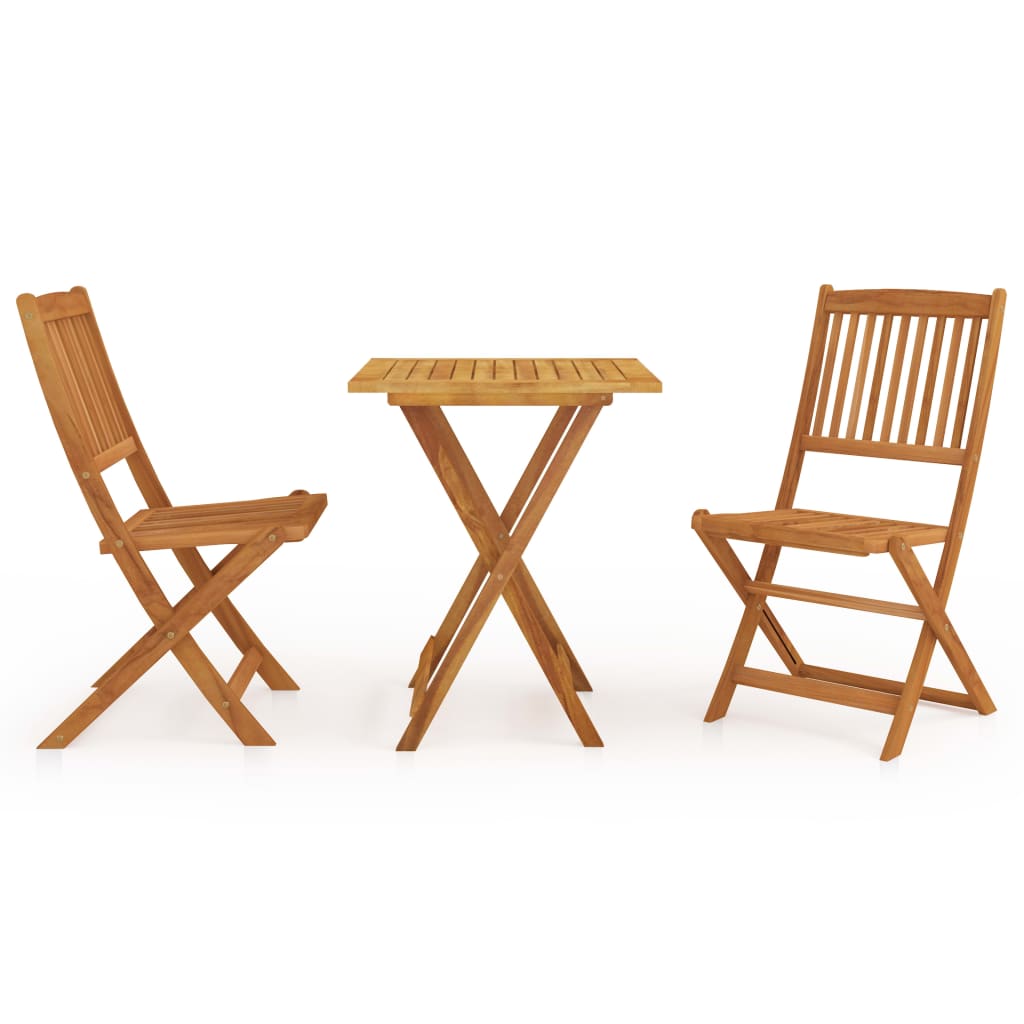 3 Piece Folding Garden Dining Set Solid Acacia Wood- Outdoor Furniture Sets - HomeShopIreland - Home Shop Ireland - Outdoor Furniture Sets - 3 Piece Folding Garden Dining Set Solid Acacia Wood