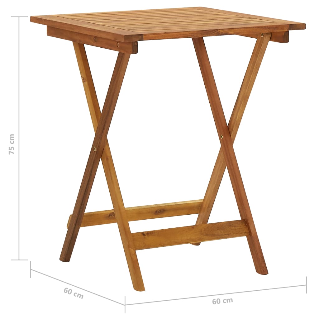 3 Piece Folding Garden Dining Set Solid Acacia Wood- Outdoor Furniture Sets - HomeShopIreland - Home Shop Ireland - Outdoor Furniture Sets - 3 Piece Folding Garden Dining Set Solid Acacia Wood
