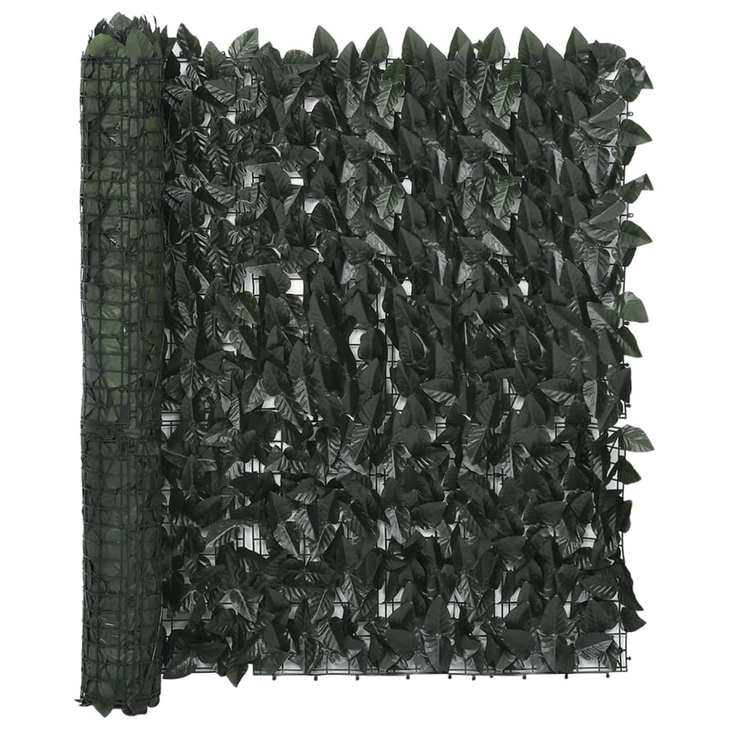 Balcony Screen with Dark Green Leaves 400x100 cm- Outdoor Umbrellas & Sunshades - HomeShopIreland - Home Shop Ireland - Outdoor Umbrellas & Sunshades - Balcony Screen with Dark Green Leaves 400x100 cm