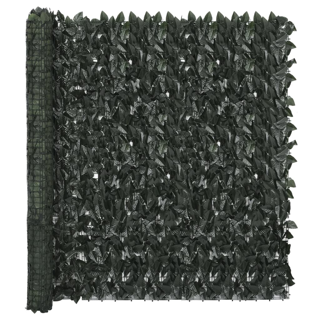 Balcony Screen with Dark Green Leaves 600x150 cm- Outdoor Umbrellas & Sunshades - HomeShopIreland - Home Shop Ireland - Outdoor Umbrellas & Sunshades - Balcony Screen with Dark Green Leaves 600x150 cm