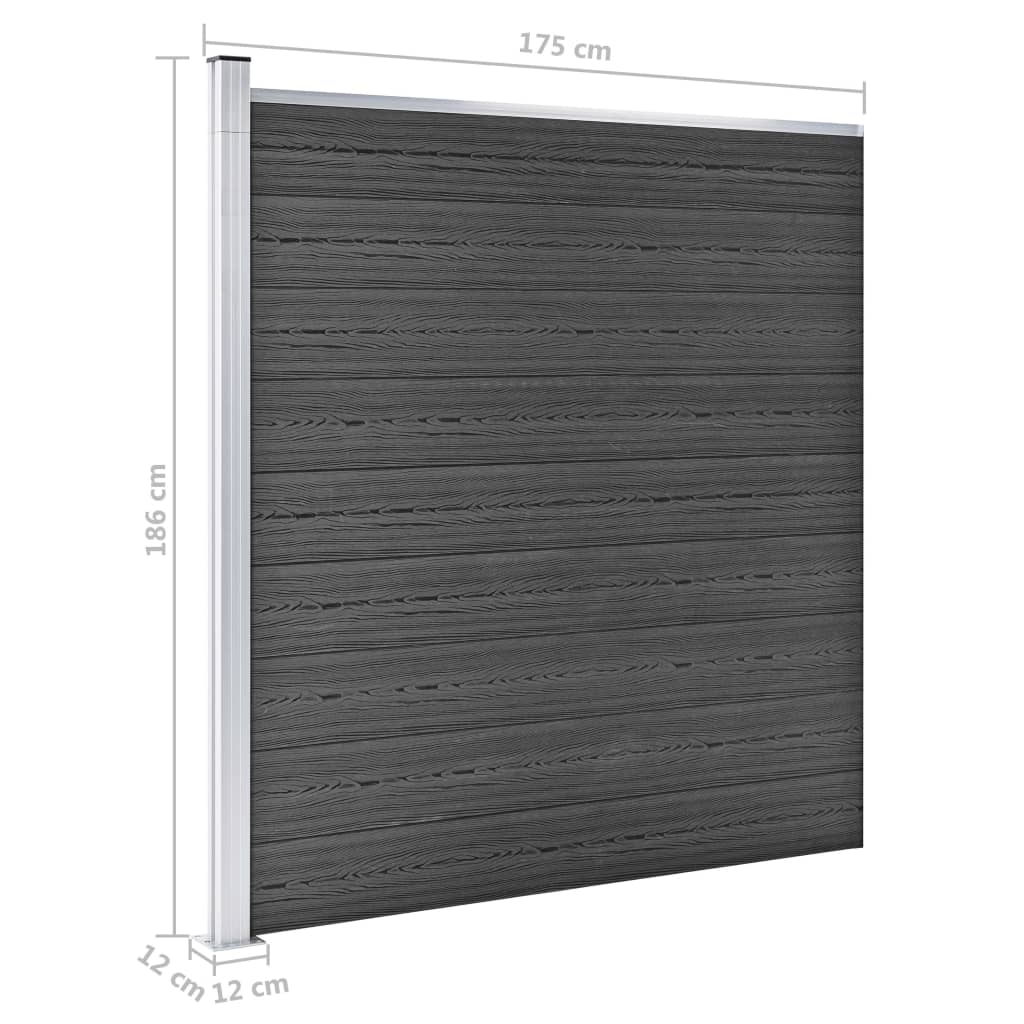 Fence Panel WPC 175x186 cm Black- Fence Panels - HomeShopIreland - Home Shop Ireland - Fence Panels - Fence Panel WPC 175x186 cm Black