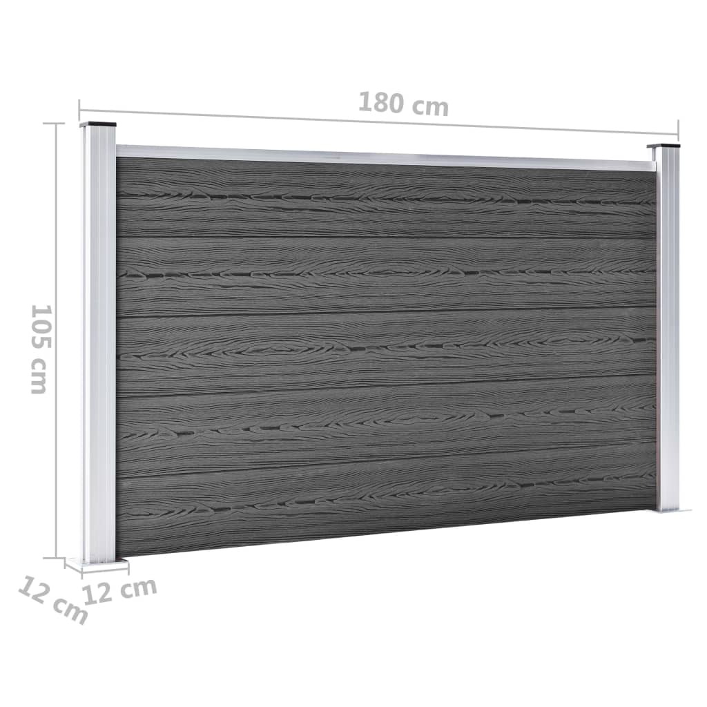 Fence Panel WPC 180x105 cm Black- Fence Panels - HomeShopIreland - Home Shop Ireland - Fence Panels - Fence Panel WPC 180x105 cm Black