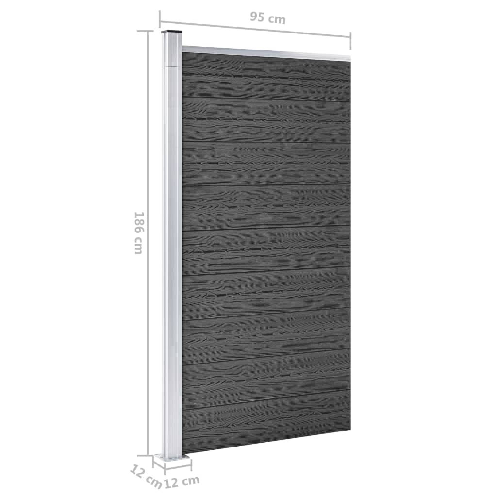 Fence Panel WPC 95x186 cm Black- Fence Panels - HomeShopIreland - Home Shop Ireland - Fence Panels - Fence Panel WPC 95x186 cm Black