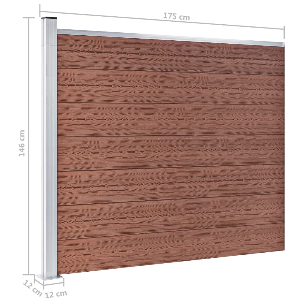 Fence Panel WPC 175x146 cm Brown- Fence Panels - HomeShopIreland - Home Shop Ireland - Fence Panels - Fence Panel WPC 175x146 cm Brown