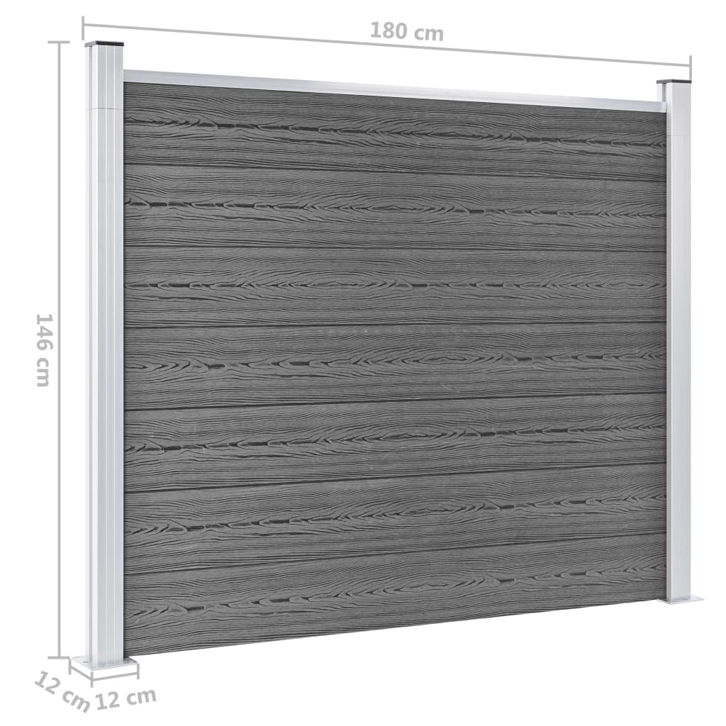 Fence Panel WPC 180x146 cm Grey- Fence Panels - HomeShopIreland - Home Shop Ireland - Fence Panels - Fence Panel WPC 180x146 cm Grey