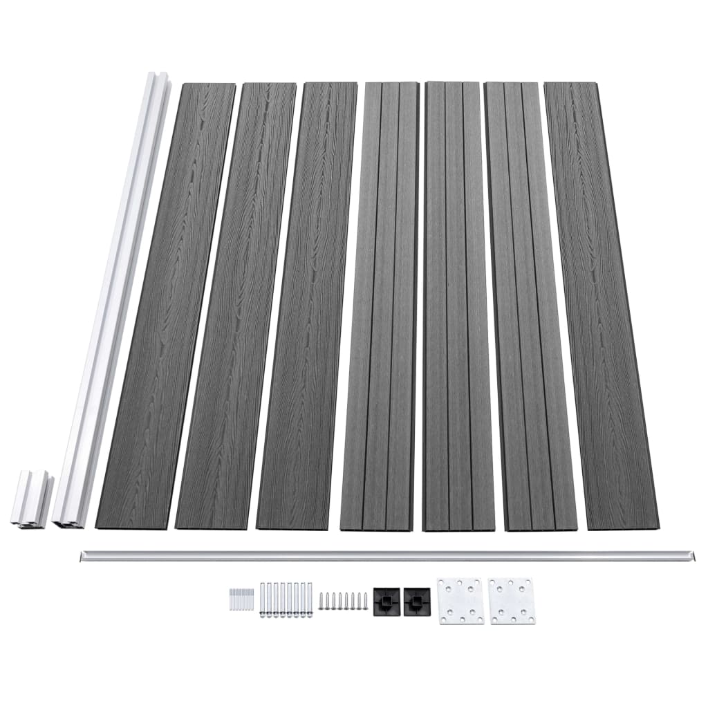 Fence Panel WPC 175x146 cm Grey- Fence Panels - HomeShopIreland - Home Shop Ireland - Fence Panels - Fence Panel WPC 175x146 cm Grey