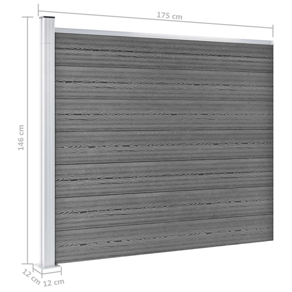 Fence Panel WPC 175x146 cm Grey- Fence Panels - HomeShopIreland - Home Shop Ireland - Fence Panels - Fence Panel WPC 175x146 cm Grey