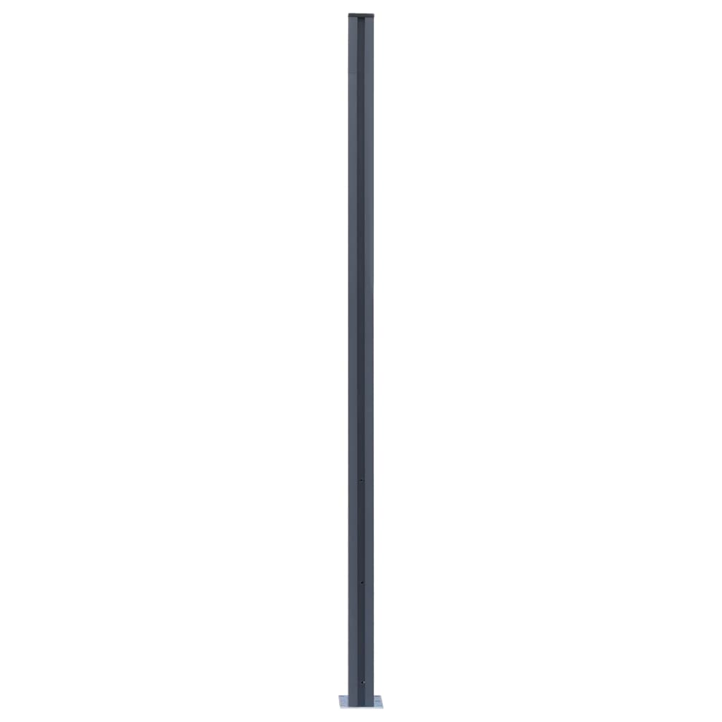 Fence Posts 2 pcs Dark Grey 185 cm Aluminium- Fence Posts & Rails - HomeShopIreland - Home Shop Ireland - Fence Posts & Rails - Fence Posts 2 pcs Dark Grey 185 cm Aluminium