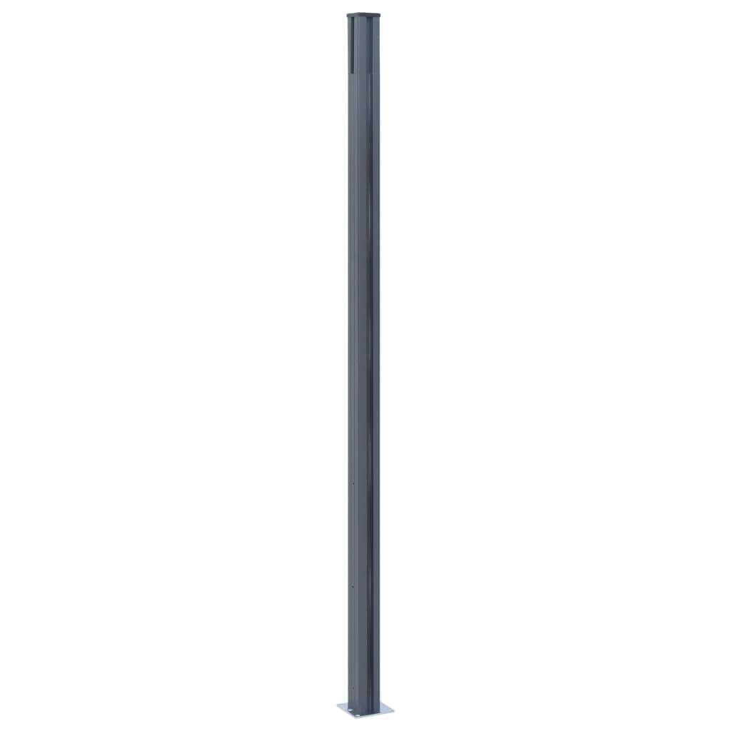 Fence Posts 2 pcs Dark Grey 185 cm Aluminium- Fence Posts & Rails - HomeShopIreland - Home Shop Ireland - Fence Posts & Rails - Fence Posts 2 pcs Dark Grey 185 cm Aluminium