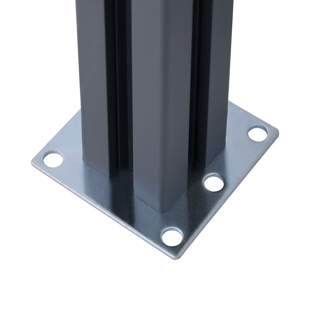 Fence Posts 2 pcs Dark Grey 185 cm Aluminium- Fence Posts & Rails - HomeShopIreland - Home Shop Ireland - Fence Posts & Rails - Fence Posts 2 pcs Dark Grey 185 cm Aluminium