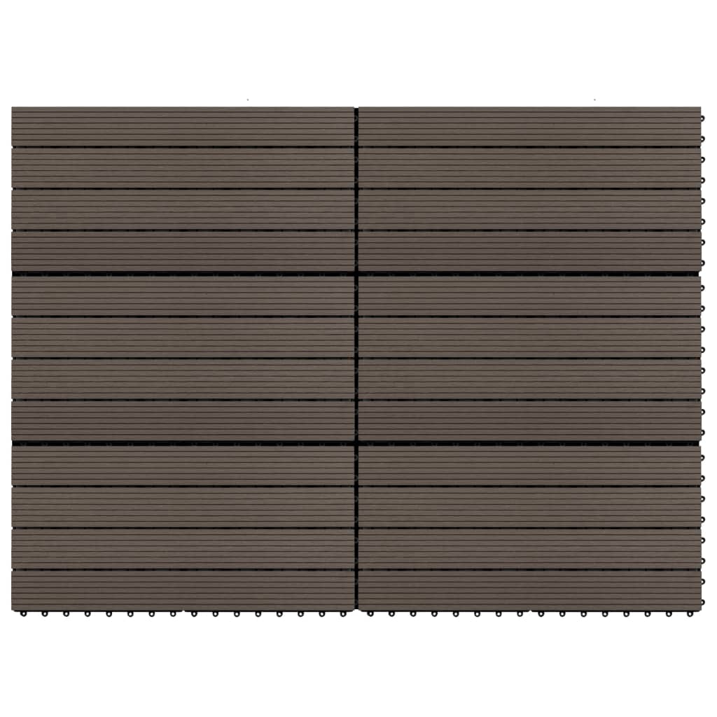 Decking Tiles 6 pcs WPC 60x30 cm 1.08 m² Dark Brown- Flooring & Carpet - HomeShopIreland - Home Shop Ireland - Flooring & Carpet - Decking Tiles 6 pcs WPC 60x30 cm 1.08 mÂ² Dark Brown