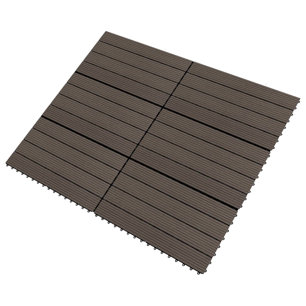 Decking Tiles 6 pcs WPC 60x30 cm 1.08 m² Dark Brown- Flooring & Carpet - HomeShopIreland - Home Shop Ireland - Flooring & Carpet - Decking Tiles 6 pcs WPC 60x30 cm 1.08 mÂ² Dark Brown