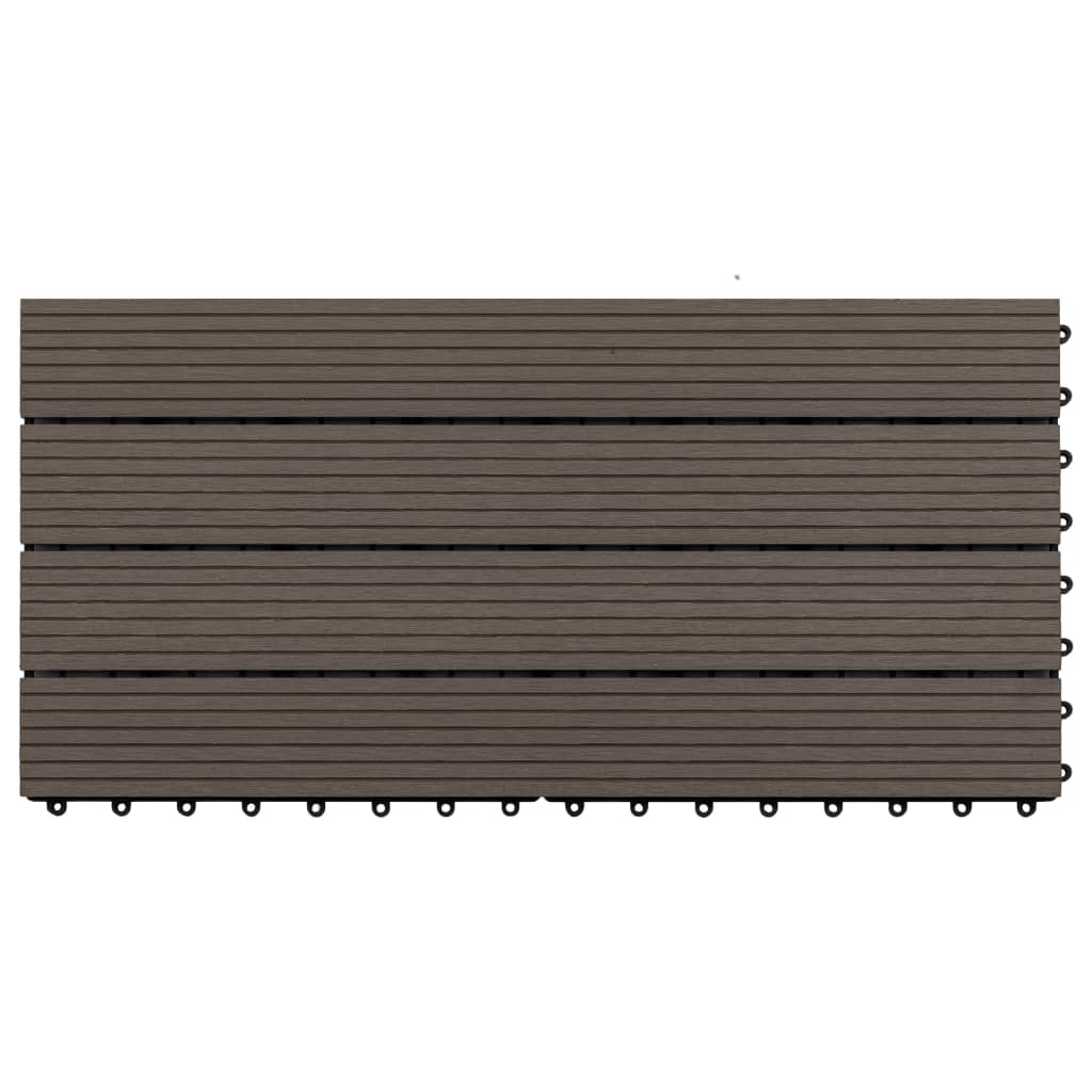 Decking Tiles 6 pcs WPC 60x30 cm 1.08 m² Dark Brown- Flooring & Carpet - HomeShopIreland - Home Shop Ireland - Flooring & Carpet - Decking Tiles 6 pcs WPC 60x30 cm 1.08 mÂ² Dark Brown