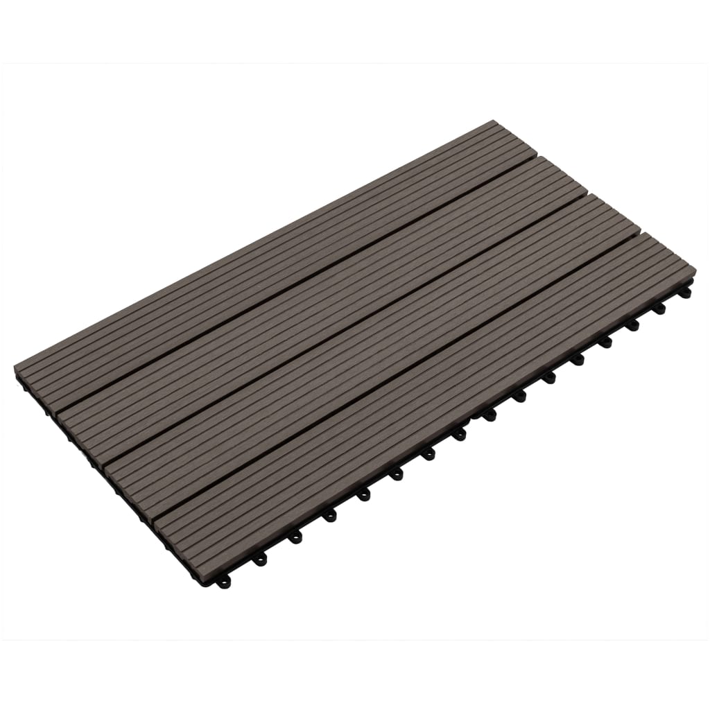 Decking Tiles 6 pcs WPC 60x30 cm 1.08 m² Dark Brown- Flooring & Carpet - HomeShopIreland - Home Shop Ireland - Flooring & Carpet - Decking Tiles 6 pcs WPC 60x30 cm 1.08 mÂ² Dark Brown