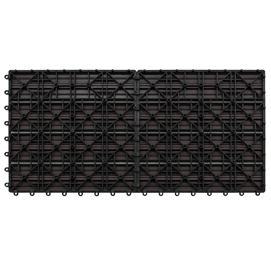 Decking Tiles 6 pcs WPC 60x30 cm 1.08 m² Dark Brown- Flooring & Carpet - HomeShopIreland - Home Shop Ireland - Flooring & Carpet - Decking Tiles 6 pcs WPC 60x30 cm 1.08 mÂ² Dark Brown