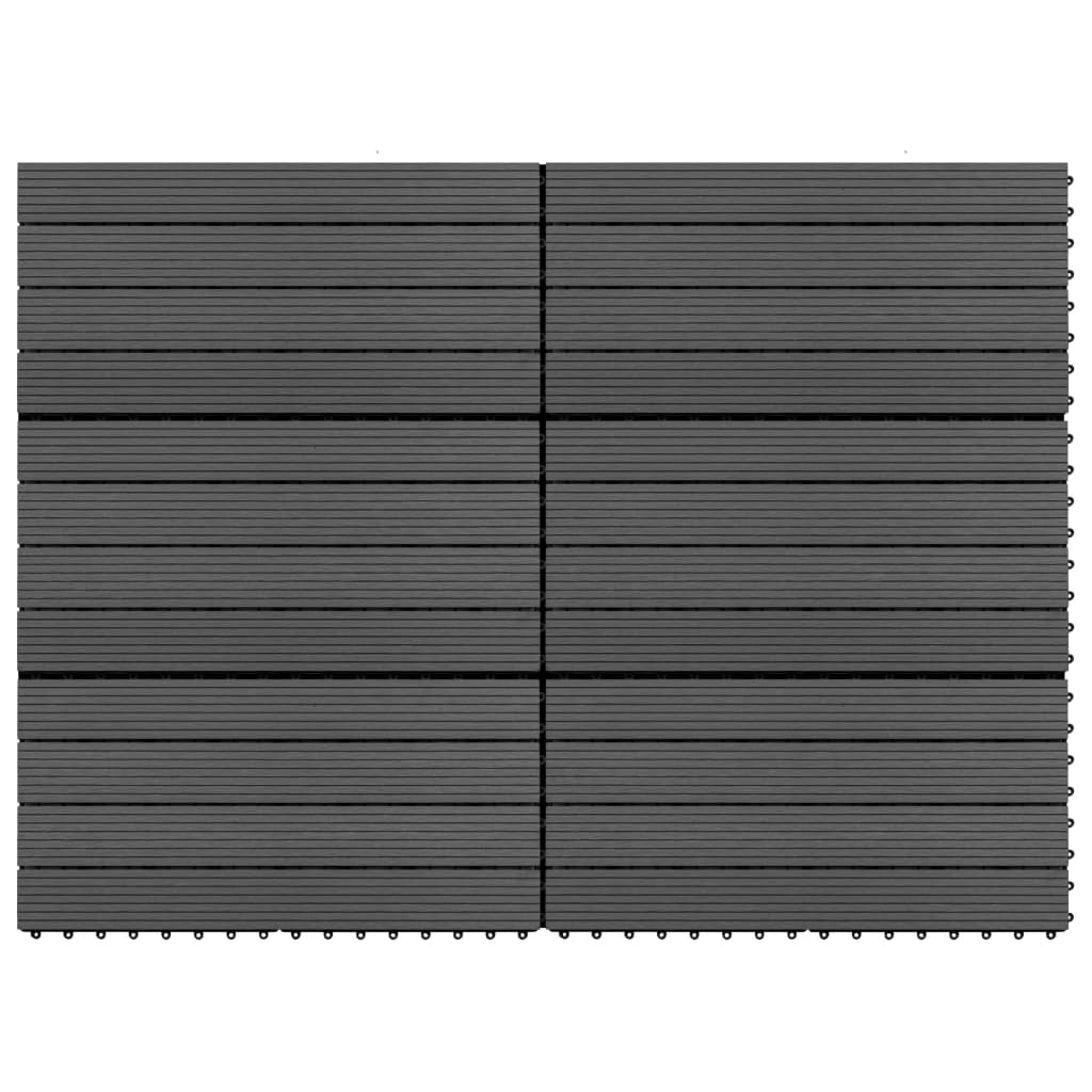Decking Tiles 6 pcs WPC 60x30 cm 1.08 m² Black- Flooring & Carpet - HomeShopIreland - Home Shop Ireland - Flooring & Carpet - Decking Tiles 6 pcs WPC 60x30 cm 1.08 mÂ² Black