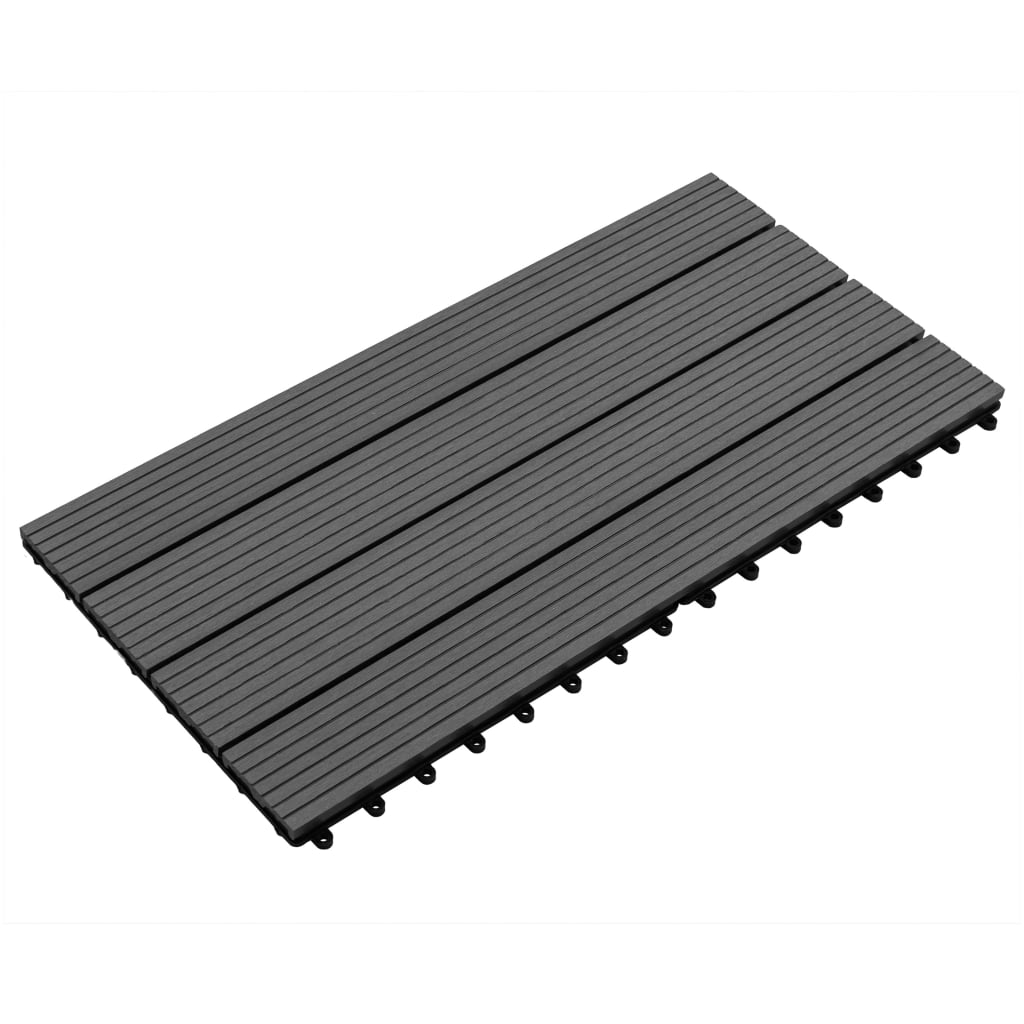 Decking Tiles 6 pcs WPC 60x30 cm 1.08 m² Black- Flooring & Carpet - HomeShopIreland - Home Shop Ireland - Flooring & Carpet - Decking Tiles 6 pcs WPC 60x30 cm 1.08 mÂ² Black