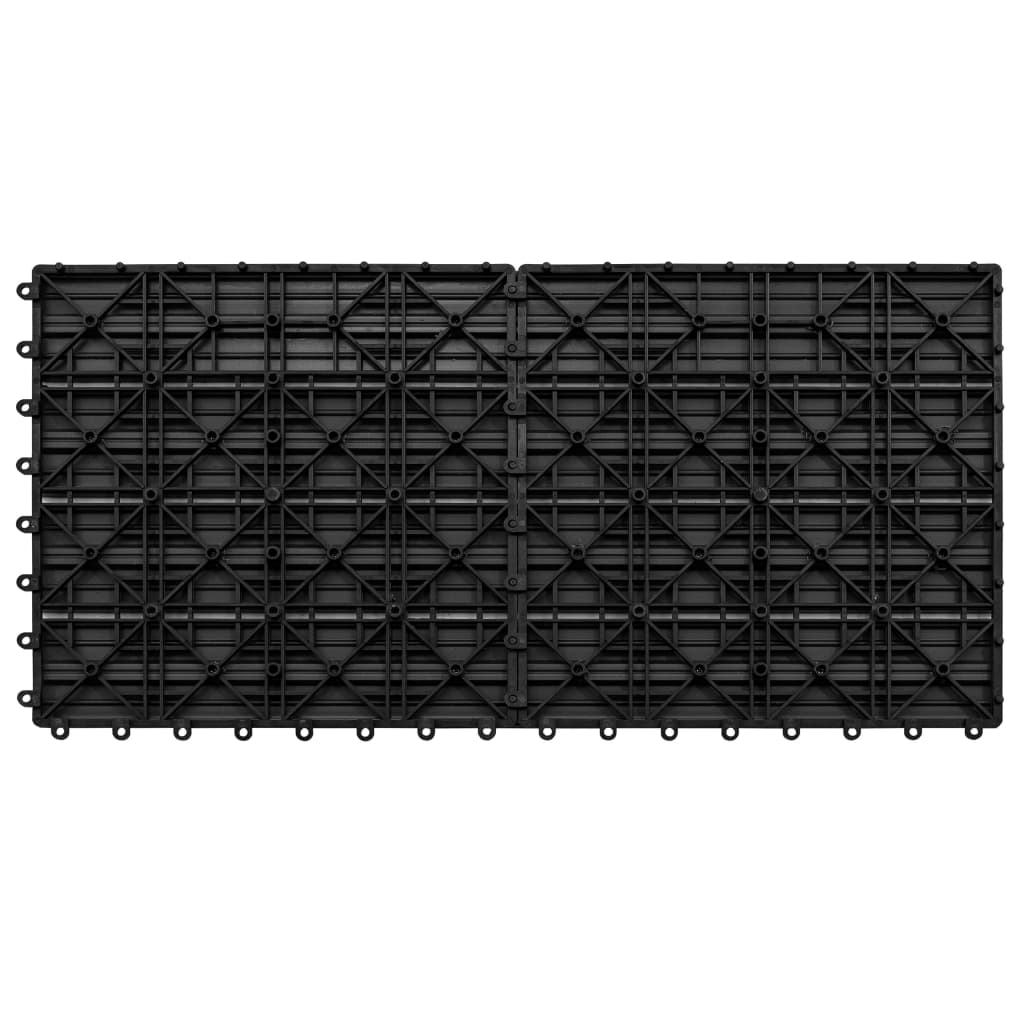 Decking Tiles 6 pcs WPC 60x30 cm 1.08 m² Black- Flooring & Carpet - HomeShopIreland - Home Shop Ireland - Flooring & Carpet - Decking Tiles 6 pcs WPC 60x30 cm 1.08 mÂ² Black