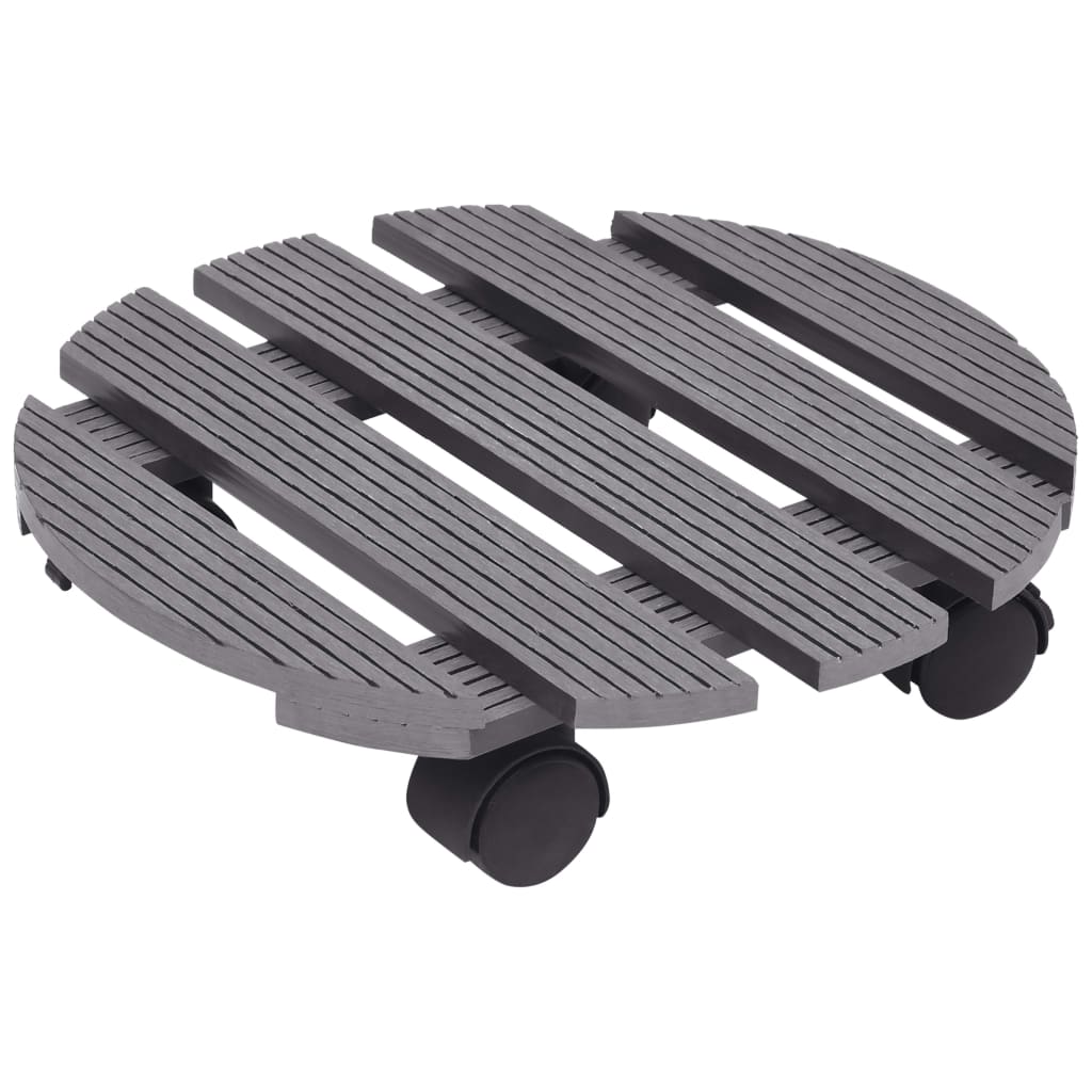 Plant Trolleys 2 pcs Grey Ã˜30x7.5 cm WPC- Plant Stands - HomeShopIreland - Home Shop Ireland - Plant Stands - Plant Trolleys 2 pcs Grey Ã˜30x7.5 cm WPC
