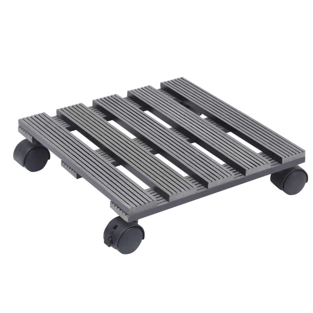 Plant Trolleys 2 pcs Grey 30x30x7.5 cm WPC- Plant Stands - HomeShopIreland - Home Shop Ireland - Plant Stands - Plant Trolleys 2 pcs Grey 30x30x7.5 cm WPC