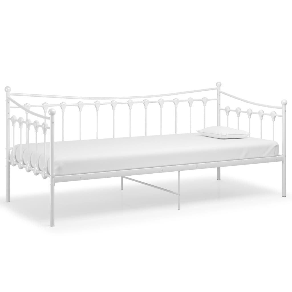 Sofa Bed Frame White Metal 90x200 cm- Beds & Bed Frames - HomeShopIreland - Home Shop Ireland - Beds & Bed Frames - Sofa Bed Frame White Metal 90x200 cm