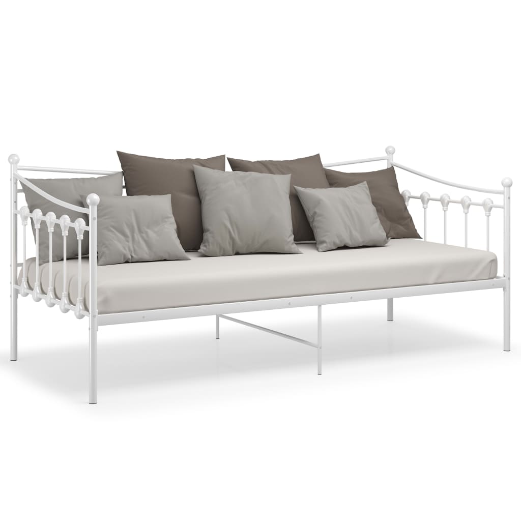 Sofa Bed Frame White Metal 90x200 cm- Beds & Bed Frames - HomeShopIreland - Home Shop Ireland - Beds & Bed Frames - Sofa Bed Frame White Metal 90x200 cm
