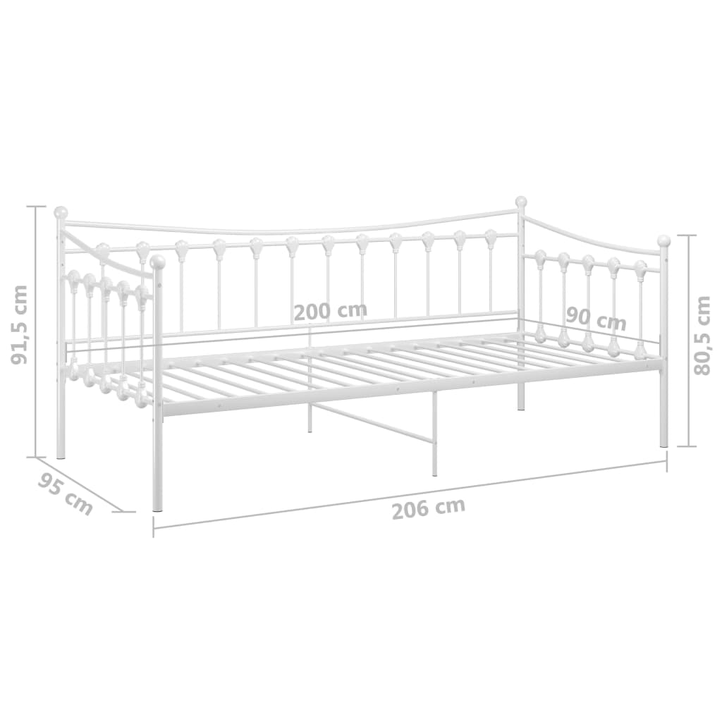 Sofa Bed Frame White Metal 90x200 cm- Beds & Bed Frames - HomeShopIreland - Home Shop Ireland - Beds & Bed Frames - Sofa Bed Frame White Metal 90x200 cm
