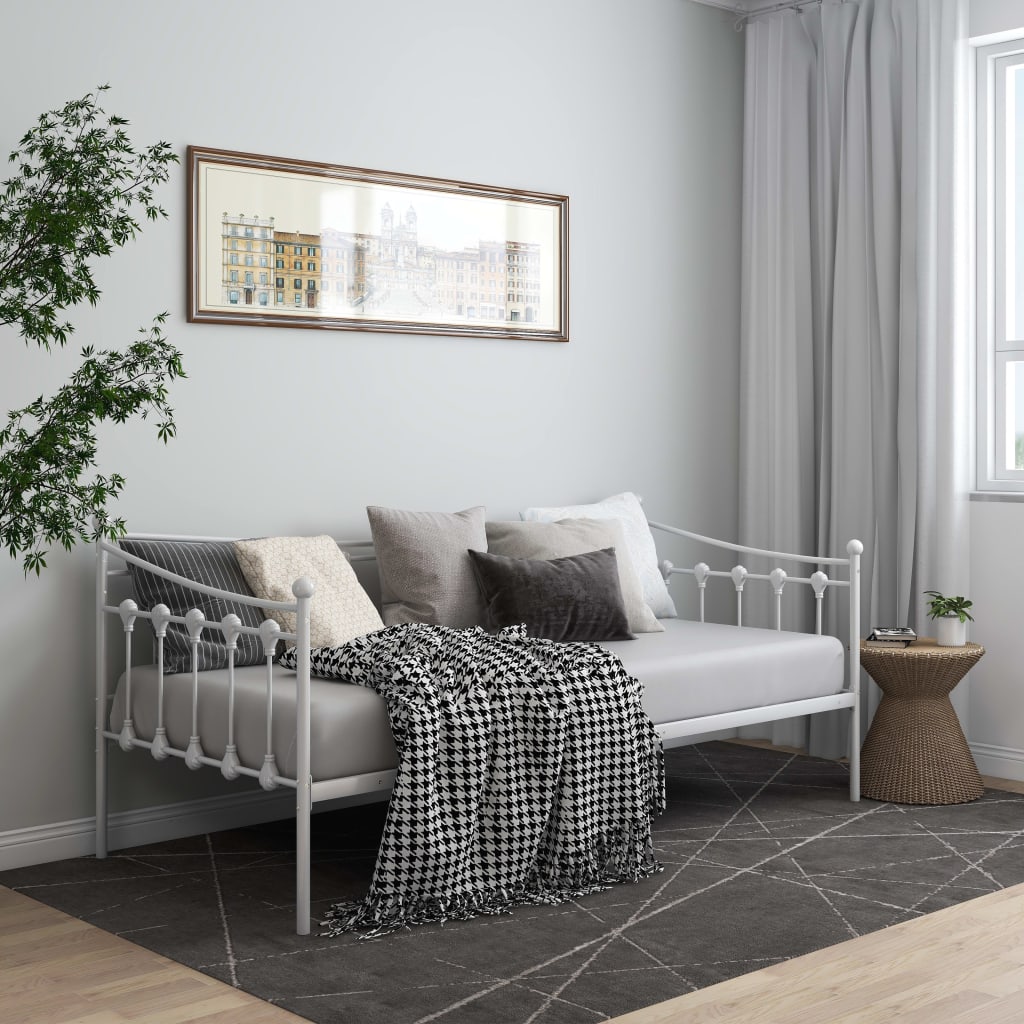 Sofa Bed Frame White Metal 90x200 cm- Beds & Bed Frames - HomeShopIreland - Home Shop Ireland - Beds & Bed Frames - Sofa Bed Frame White Metal 90x200 cm