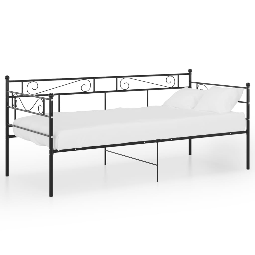 Sofa Bed Frame Black Metal 90x200 cm- Beds & Bed Frames - HomeShopIreland - Home Shop Ireland - Beds & Bed Frames - Sofa Bed Frame Black Metal 90x200 cm