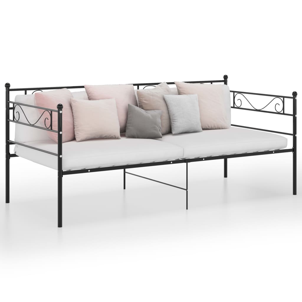 Sofa Bed Frame Black Metal 90x200 cm- Beds & Bed Frames - HomeShopIreland - Home Shop Ireland - Beds & Bed Frames - Sofa Bed Frame Black Metal 90x200 cm
