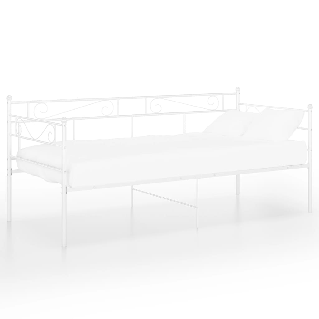 Sofa Bed Frame White Metal 90x200 cm- Beds & Bed Frames - HomeShopIreland - Home Shop Ireland - Beds & Bed Frames - Sofa Bed Frame White Metal 90x200 cm